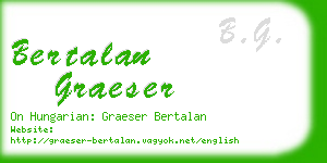 bertalan graeser business card